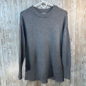 Marled‎ Womens Gray Crew Neck Long Sleeve Knit Pullover Sweater size Medium